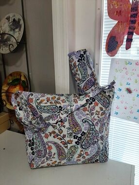 VERA BRADLEY "Maddelina Paisley" Lg Cotton Hobo Bag & Case 2 Pc Set